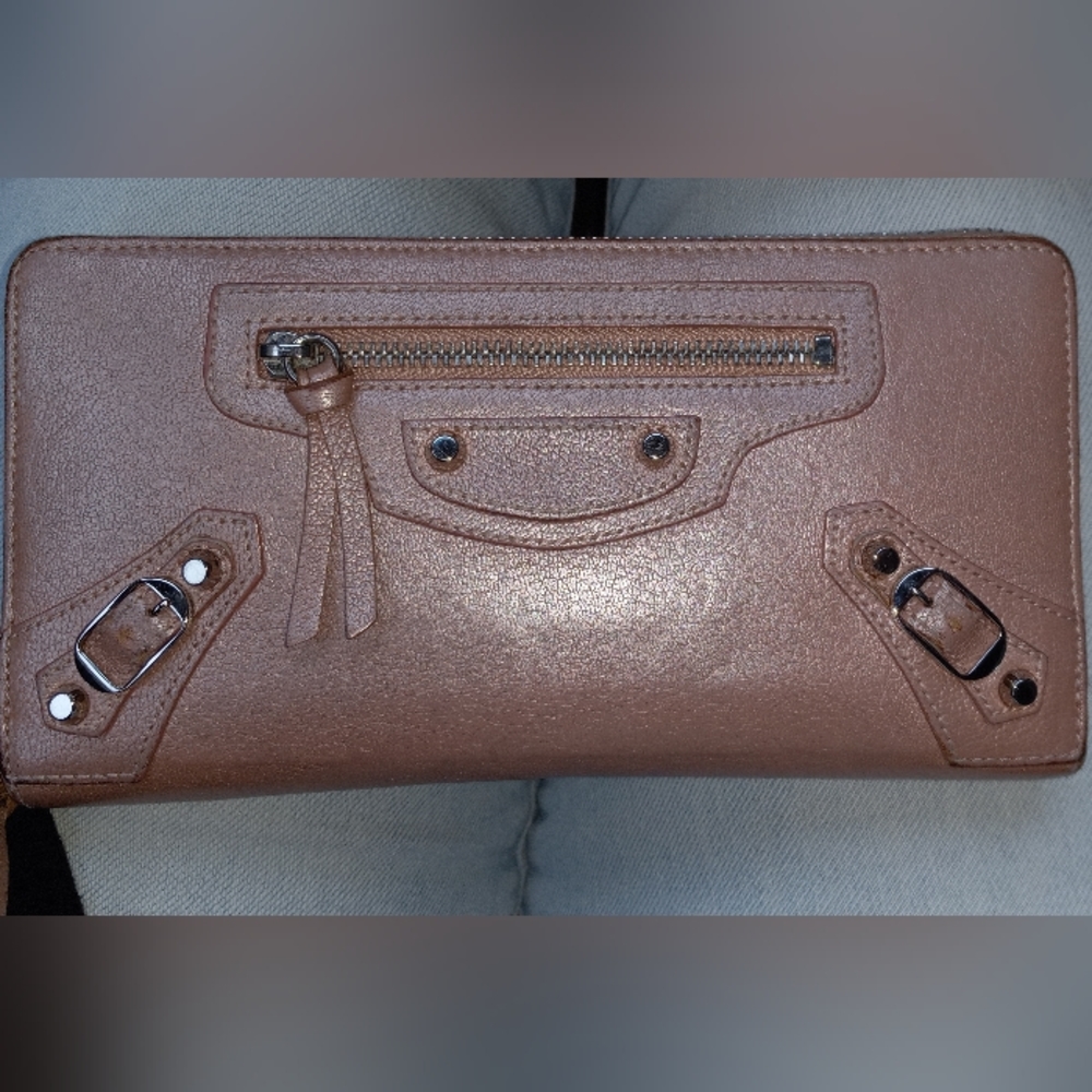 BALENCIAGA Zippy City Wallet Blush Pink Sheen - Picture 4 of 16
